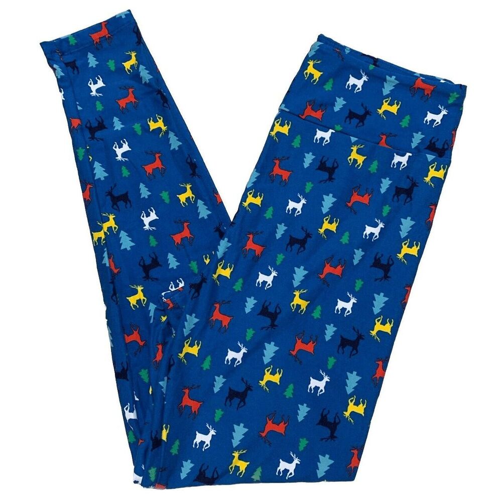 LuLaRoe Womens‎ Leggings Size TC2 Reindeer Dream Christmas Holiday Plus 18+ NWT